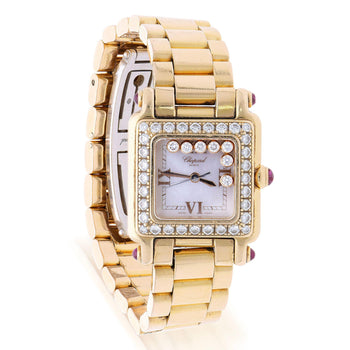 Chopard Happy Sport 27/6851-21/11 Diamond and Ruby 18K Rose Gold Full Set Watch – Assay Jewelers