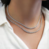5.5 Carat Diamond 18K White Gold 4-Prong Graduated Tennis Necklace