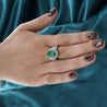 5.5 Carat Oval Cut Emerald & Diamond 18K White Gold Filigree Crossover Ring