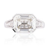 5.53 Carat Emerald Cut Lab Grown Diamond Half Bezel White Gold Ring