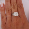 5.53 Carat Emerald Cut Lab Grown Diamond Half Bezel White Gold Ring