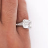 5.53 Carat Emerald Cut Lab Grown Diamond Half Bezel White Gold Ring