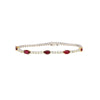 5,54 Karat Ovaler Rubin- und Diamant-Tennisarmband in zweifarbigem 18K Gold