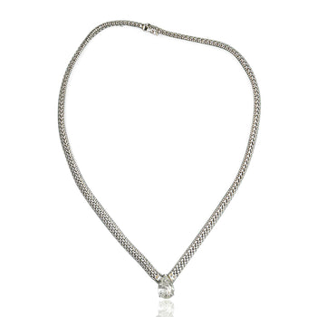 5.62 Carat Pear Diamond Solitaire Drop Pendant Necklace 18K White Gold – Assay Jewelers