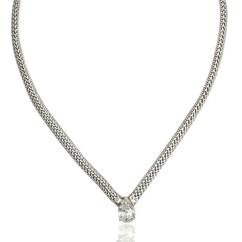 5.62 Carat Pear Diamond Solitaire Drop Pendant Necklace 18K White Gold – Assay Jewelers