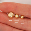 5mm Half Sphere Ball 14K Gold Diamond Cut Studs