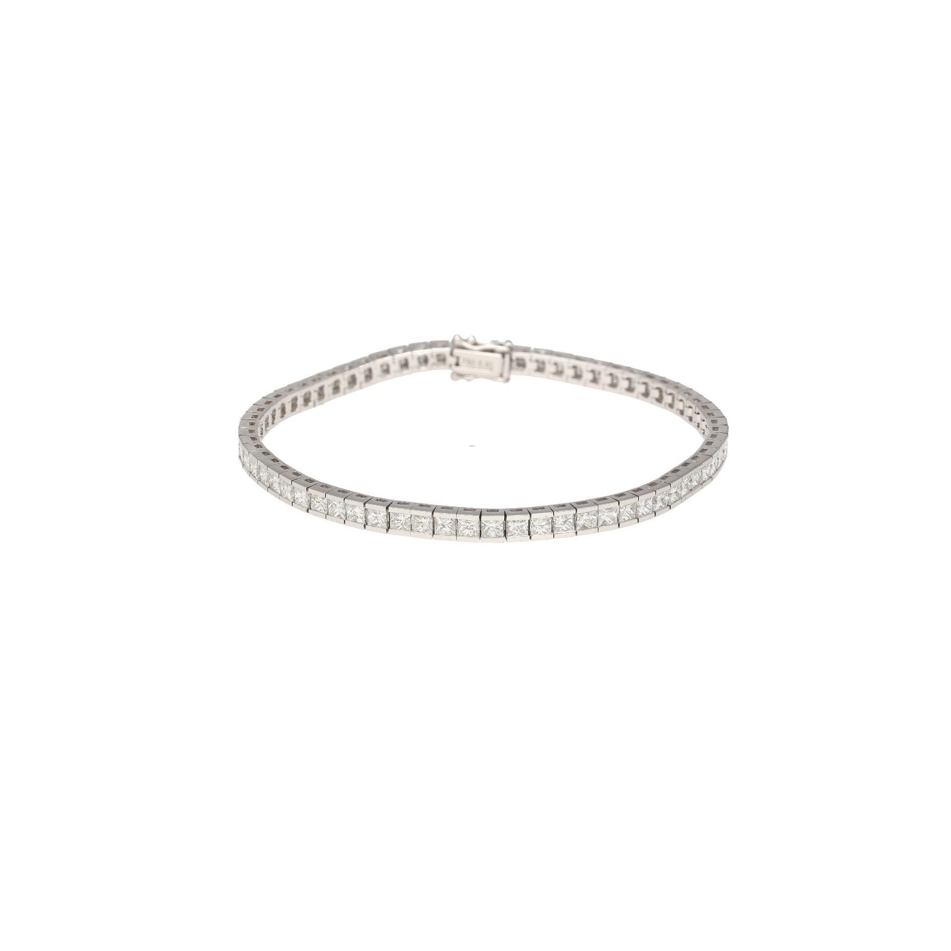 6 Carat Diamond Princess Cut Diamond Half Bezel Channel Tennis Bracelet