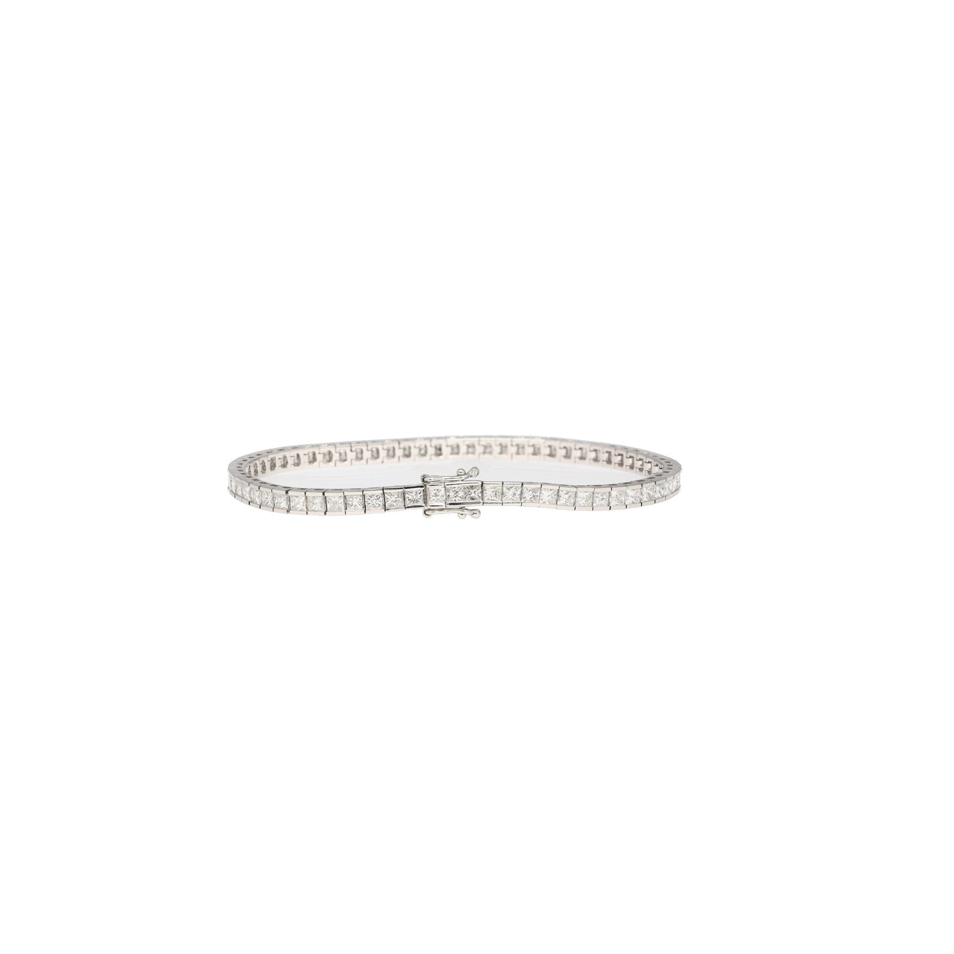 6 Carat Diamond Princess Cut Diamond Half Bezel Channel Tennis Bracelet