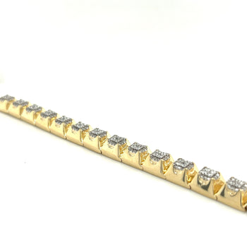 alt
Bracciale da uomo in oro massiccio 14K bicolore con maglie quadrate e diamanti, 6 carati totali – Assay Jewelers