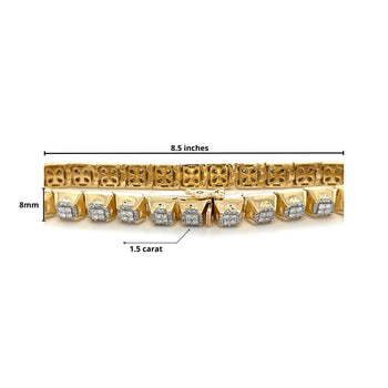 alt
Bracciale da uomo in oro massiccio 14K bicolore con maglie quadrate e diamanti, 6 carati totali – Assay Jewelers