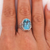 6.22 Carat Oval Aquamarine in Engraved 14K White Gold Edwardian Filigree Ring