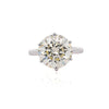 6,29 Karat Diamant 6-Krappen-Krone-Korb-Fassung 14K Weißgold Verlobungsring