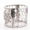 6.5 CTTW Round Cut Diamond Honeycomb Motif 18k White Gold Bangle Bracelet