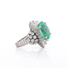 6.8 Carat Oval Cut Colombian Emerald and Diamond Platinum Ring