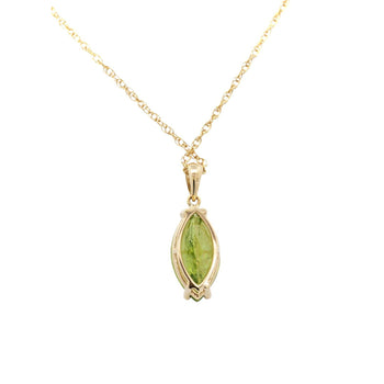 Collana Pendant con peridoto da 6,88 carati in oro giallo 14K e catena a corda – Assay Jewelers