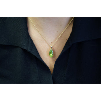 Collana Pendant con peridoto da 6,88 carati in oro giallo 14K e catena a corda – Assay Jewelers