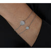 Bracelet en or blanc 18K avec disque en diamant rond de 6 mm - 9 mm