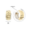 6mm Diamond Cut Reversible 14K Yellow To White Gold Huggie Hoop Earrings