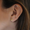 6mm Half Ball Sphere 14K Gold Diamond Cut Studs