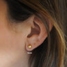 6mm Half Ball Sphere 14K Gold Diamond Cut Studs