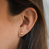 6mm Half Ball Sphere 14K Gold Diamond Cut Studs
