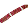 72 Carat Oval Ruby 5-Row Multi Link Tennis Bracelet in 18K Gold