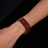 72 Carat Oval Ruby 5-Row Multi Link Tennis Bracelet in 18K Gold