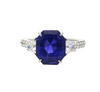 7.19 Carat Color Changing No Heat Ceylon Sapphire and Diamond Ring