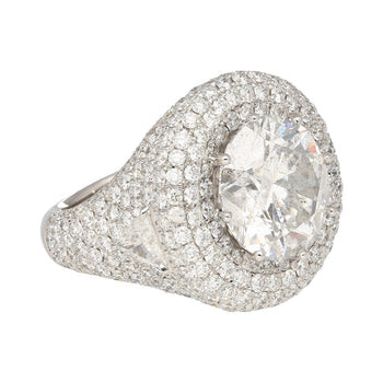 7.71 Carat Round Cut I2 Natural Diamond Cluster Ring in 18K White Gold – Assay Jewelers
