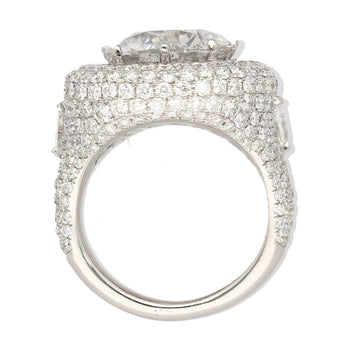 7.71 Carat Round Cut I2 Natural Diamond Cluster Ring in 18K White Gold – Assay Jewelers