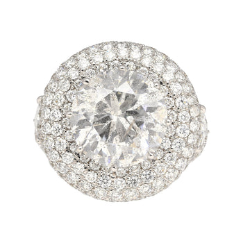 7.71 Carat Round Cut I2 Natural Diamond Cluster Ring in 18K White Gold – Assay Jewelers
