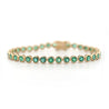 7.8 Carat Emerald Bezel Tennis Bracelet 5mm in 14K Yellow Gold