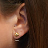7mm 14K Gold Diamond Cut Hexagon Star Stud Earrings