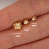 7mm 14K Gold Diamond Cut Hexagon Star Stud Earrings