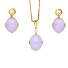 86,44 ct lila Jadeit-Jade Diamant-Gold Halskette Earring Set