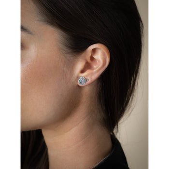 8MM-10MM Circular Round Diamond Cluster Disc Stud Earrings in 18k White Gold – Assay Jewelers