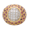 8.25 Carat Oval Burma Ruby Marquise Princess Diamond in 18K Gold Statement Ring
