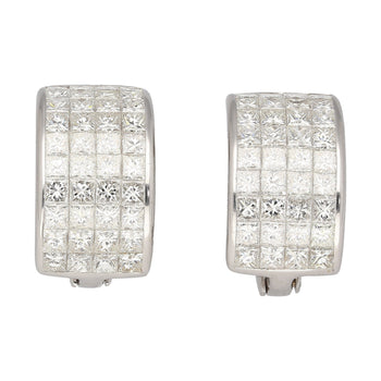 8.82 CTTW Princess Cut Natural Diamond Clip On Earrings in 18K White Gold – Assay Jewelers