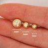 8mm Half Sphere Ball 14K Gold Diamond Cut Studs