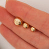 8mm Half Sphere Ball 14K Gold Diamond Cut Studs
