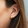 8mm Half Sphere Ball 14K Gold Diamond Cut Studs