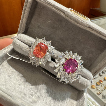 9.10 Carat Ceylon No Heat Padparadscha Pinkish Orange Sapphire and Diamond Ring – Assay Jewelers