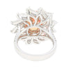 9.10 Carat Ceylon No Heat Padparadscha Pinkish Orange Sapphire and Diamond Ring