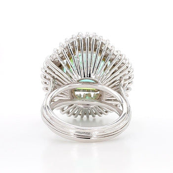 9.17 Carat Octagon Colombia Emerald & Diamond Palladium Ballerina Ring – Assay Jewelers