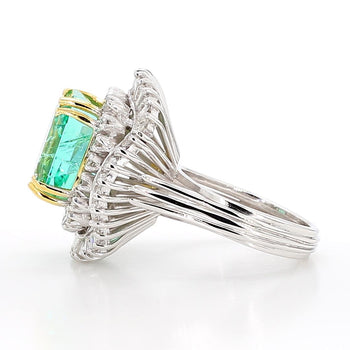 9.17 Carat Octagon Colombia Emerald & Diamond Palladium Ballerina Ring – Assay Jewelers
