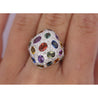 9.31 CTTW Mixed Color Sapphire, Amethyst, Garnet, Diamond Cluster Ring