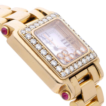 Chopard Happy Sport 27/6851-21/11 Diamond and Ruby 18K Rose Gold Full Set Watch – Assay Jewelers