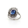 AGL Cert. 5 Carat Ceylon Blue Sapphire Art Deco Era Platinum Diamond Ring