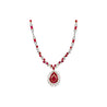 AGL Certified 22 Carat Pear Cut Burma Ruby and Diamond Chandelier Necklace