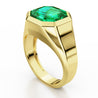 AGL Certified 4.2 Carat Colombian Emerald 18K Gold Octagon Bezel Ring